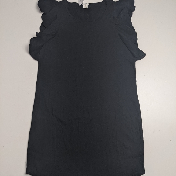 J Crew Factory NWT Black Dress Frill Sleeve Small - Picture 1 of 5